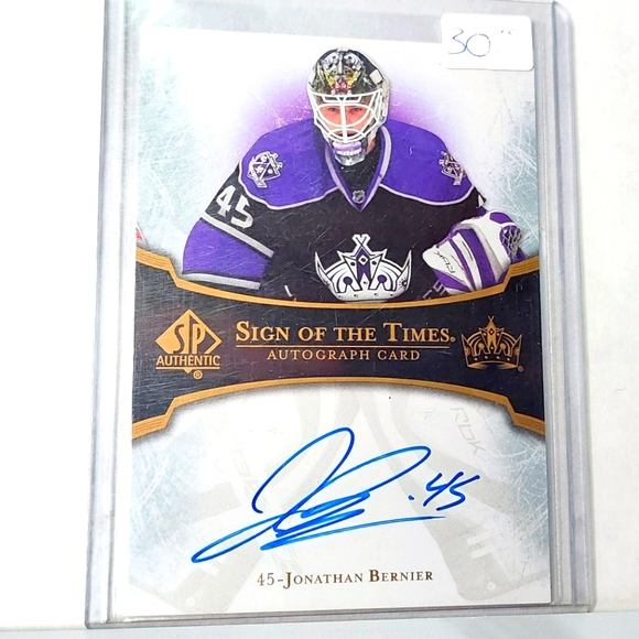 Jonathan Bernier Upper Deck SP Authentic Sign of the Times 2007/08 - Picture 1 of 2